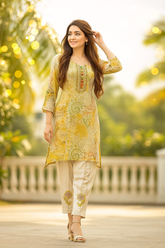 Golden Bloom Afghani Kurta Set