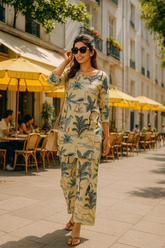 Off White Animal Print Coord Set