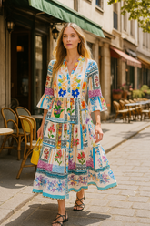 White Floral Long Maxi Dress