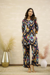 Black Abstract Lounge Wear Set