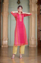 Sunset Pink Printed Kurta