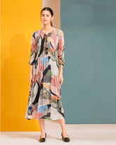 Black Abstract Silk Dress