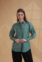 Green & Black Linen Coord Set