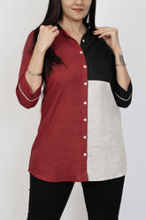 Linen Red and Black Shirt