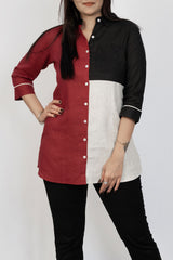 Linen Red and Black Shirt