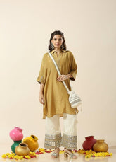 Golden Glow Shimmer Kurta Set
