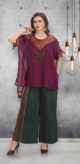 Mulberry Dusk Handcrafted Kaftan Set