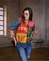 green multicolor jacket