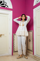 White Cotton Coord Set