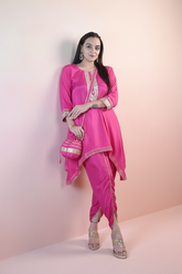 Fuchsia Kurta - Pastel Wall Lean