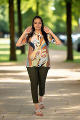 multicoloured tunic top