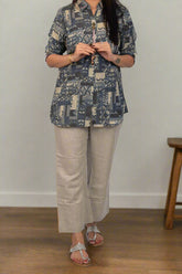 Azure Nude Linen Pant