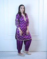 Violet Pathani Kurta Set