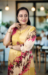 Yellow Pleated Long Dress