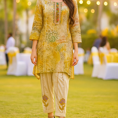 Golden Bloom Afghani Kurta Set