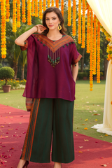 Mulberry Dusk Handcrafted Kaftan Set
