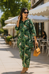 Green Leopard Print Coord Set