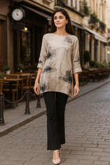 Grey Whispering Bloom Tunic