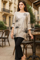 Grey Whispering Bloom Tunic