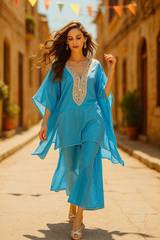 Powder blue kaftan set