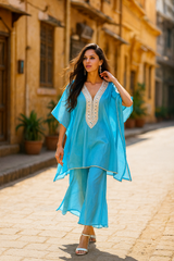 Powder blue kaftan set