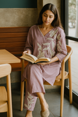 Lilac Mul Chanderi coord set