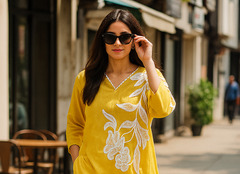 Mustard chanderi coord set