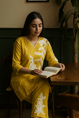 Mustard chanderi coord set
