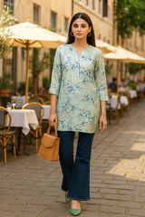 Sky Blue Floral Tunic