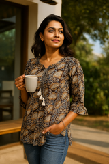Rustic Kalamkari Charm Tunic