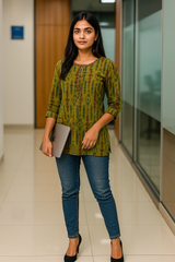 Abstract green tunic