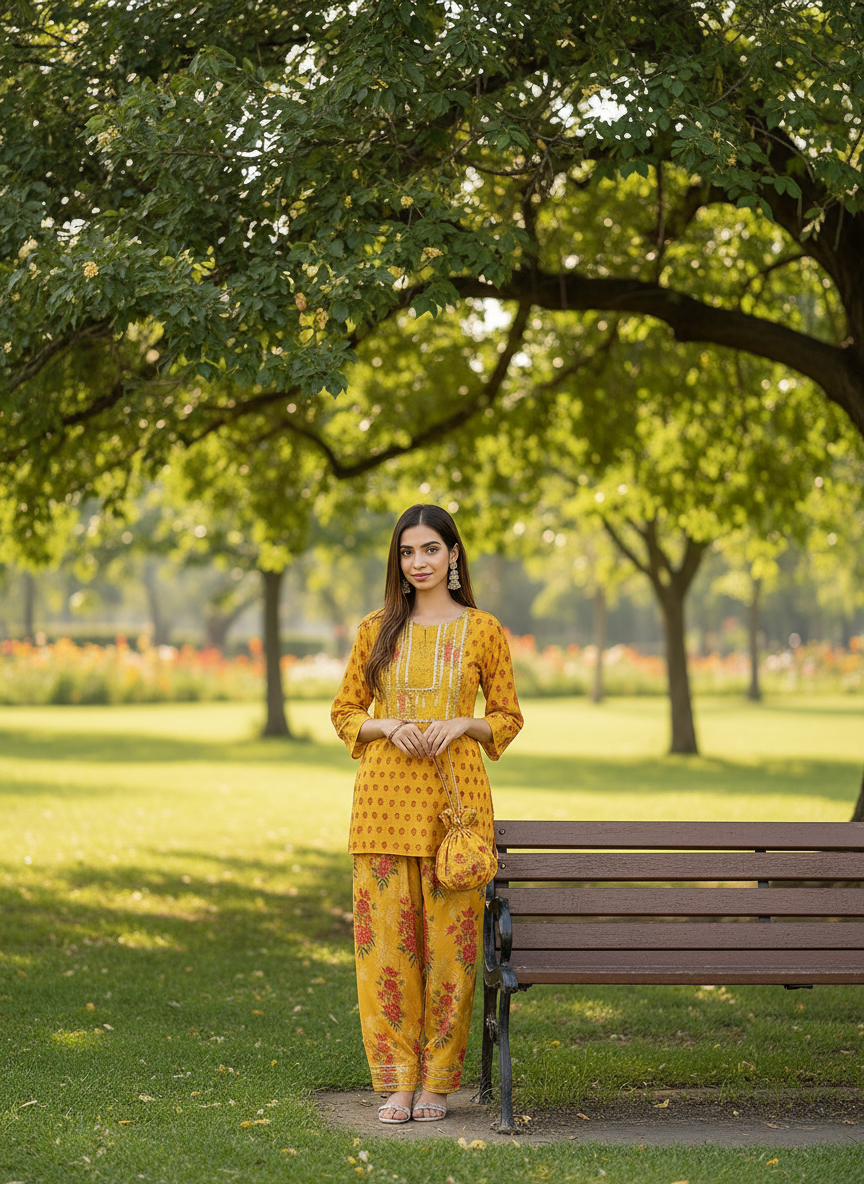 Mustard farshi salwar Set