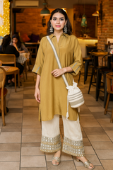 Golden Glow Shimmer Kurta Set