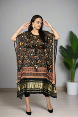 Black Gaji Silk Kaftan