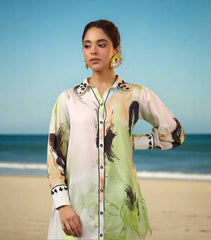 Abstract Brushstroke Satin Shirt