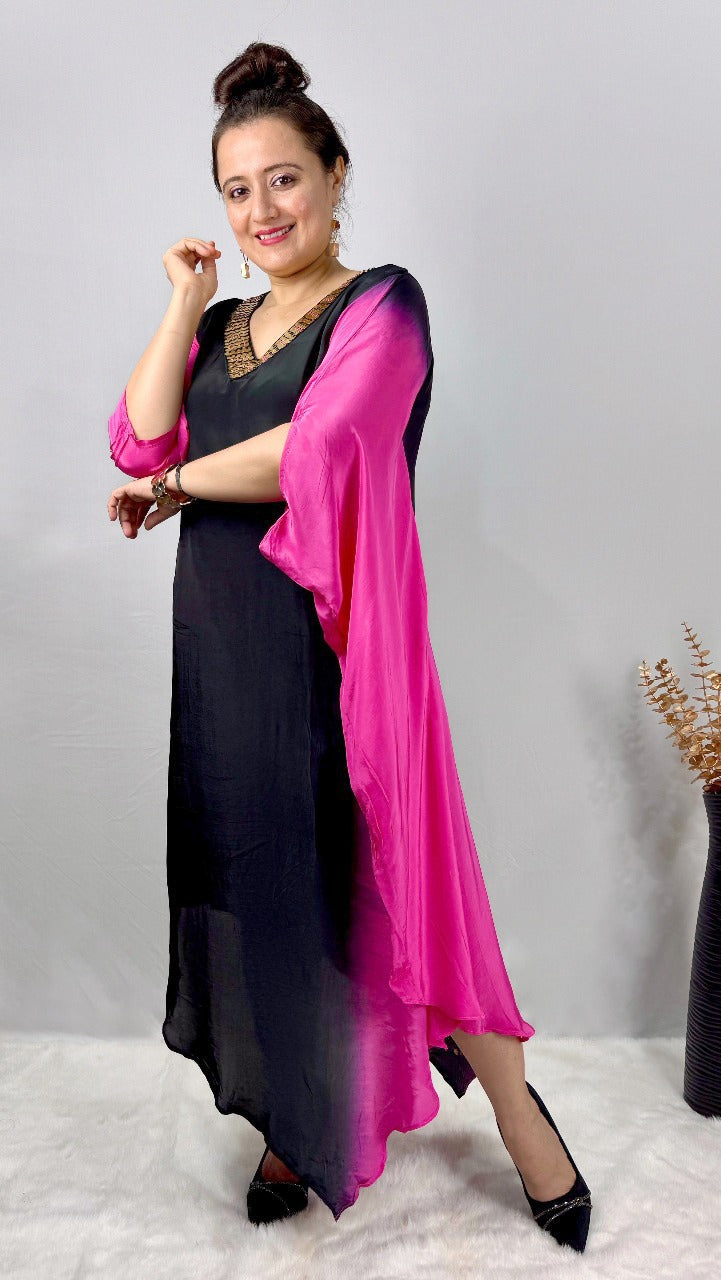 black pink dress