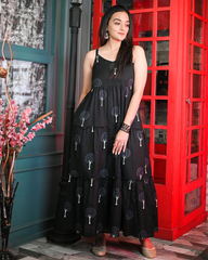 Midnight Black Tiered Maxi Dress