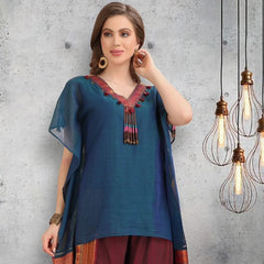 Indigo Flame Handwoven Kaftan Set