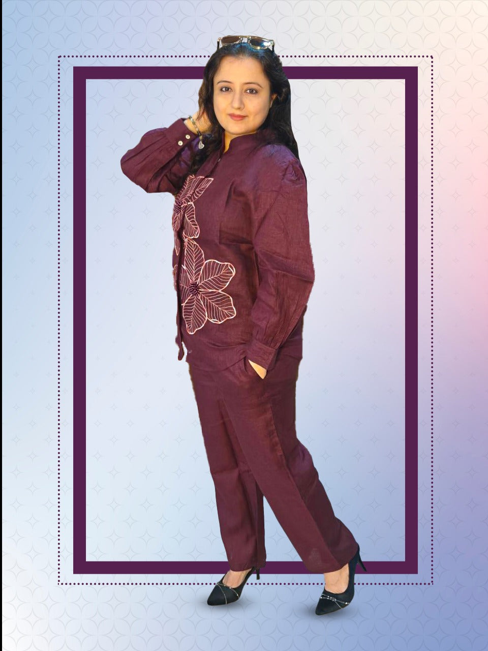 Linen wine coord set