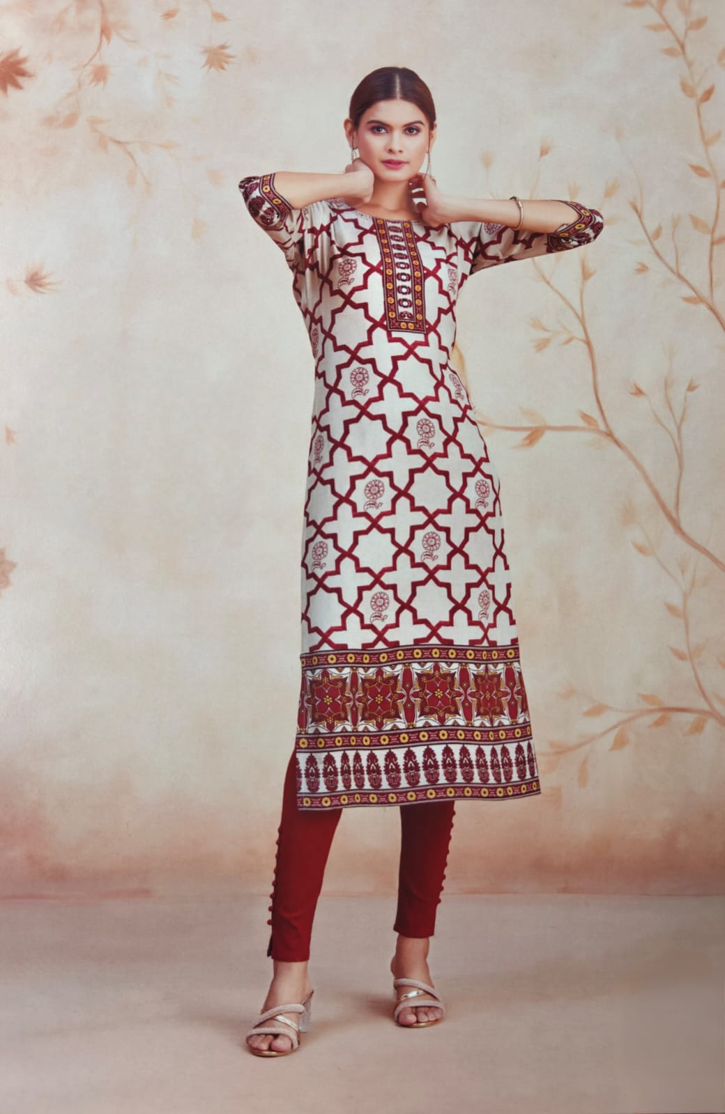 Ivory Mosaic Printed Kurta