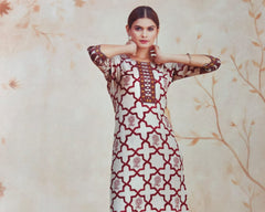 Ivory Mosaic Printed Kurta