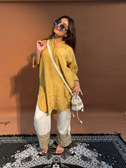 Golden Glow Shimmer Kurta Set
