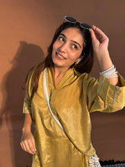 Golden Glow Shimmer Kurta Set