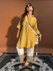 Golden Glow Shimmer Kurta Set