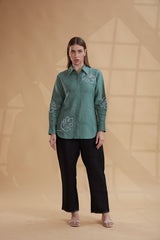 Green & Black Linen Coord Set