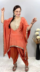 Orange stylish dhoti dress