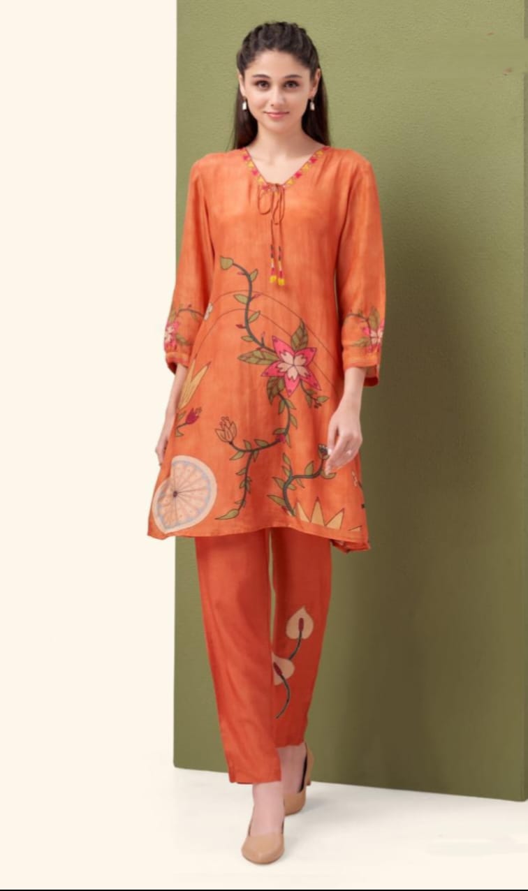 Rust Kurta Pant Set