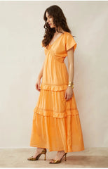 Burnt Orange Tiered Maxi
