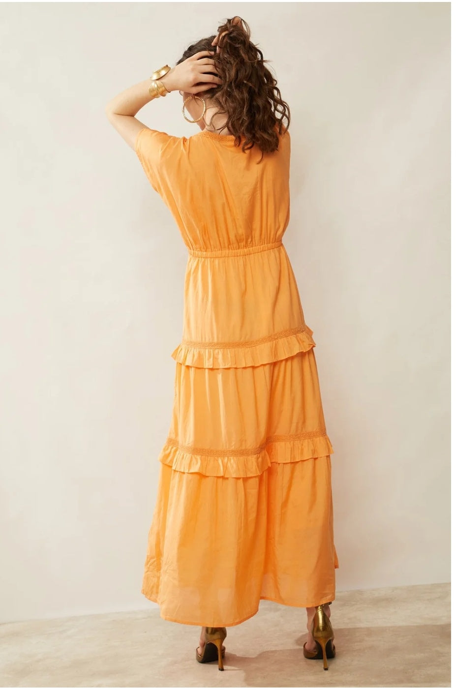 Burnt Orange Tiered Maxi