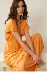 Burnt Orange Tiered Maxi